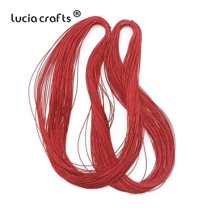 Lucia crafts 100y/лот 1 мм металлическая нить, шнур для рукоделия, карта, оплетка, сделай сам, одежда ручной работы, материалы, аксессуары W0305 - Цвет: Color 7 Red
