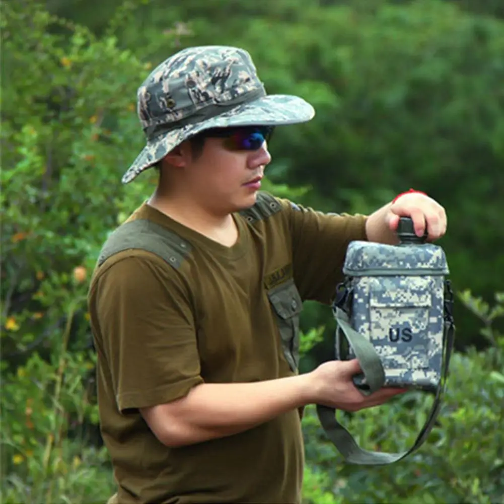 2L ПВХ Военная бутылка для воды портативный практичные инструменты для спорта на открытом воздухе Охота Туризм Кемпинг путешествия чайник теплоизоляция