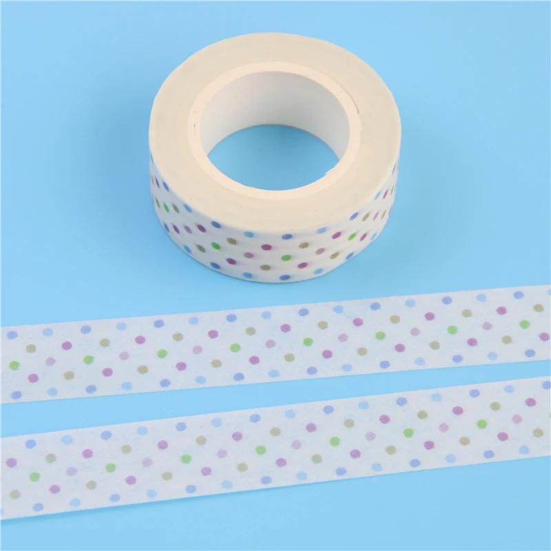 15 мм * 10 м клейкая лента цвет точка набор печати Скрапбукинг DIY ремесло липкий деко