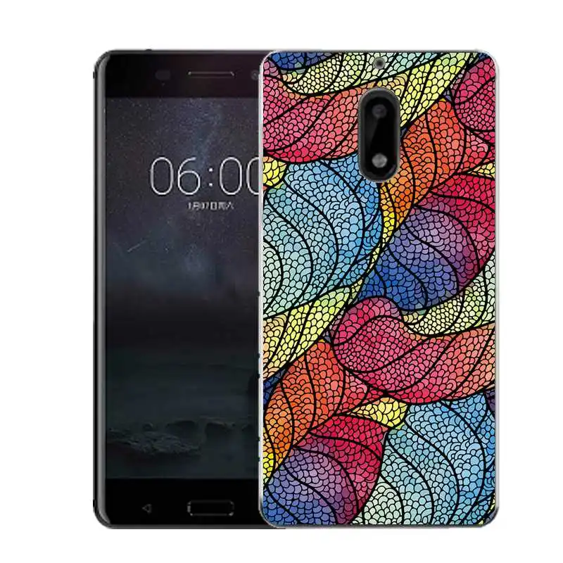 QMSWEI Soft TPU Phone Case For nokia3 nokia5 nokia6 nokia8 N540 N535 Clear Cirle Strip Painting Silicone Cover Free Shipping |
