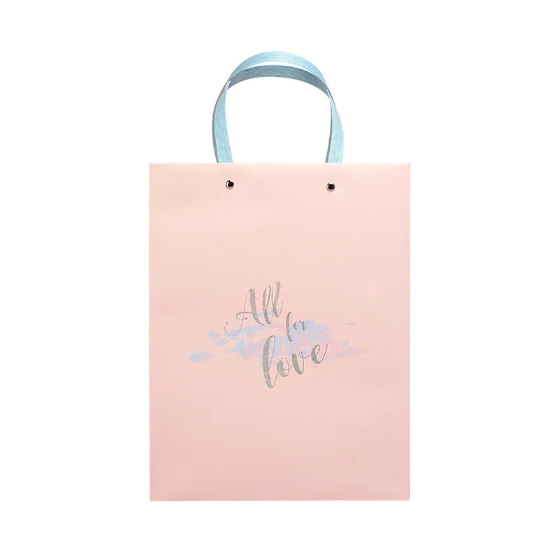Pink Paper Bag 16x16x18cm Window Sweet Gift Box With And Lafite All For Love Birthday Trumpet Business Packing | Дом и сад