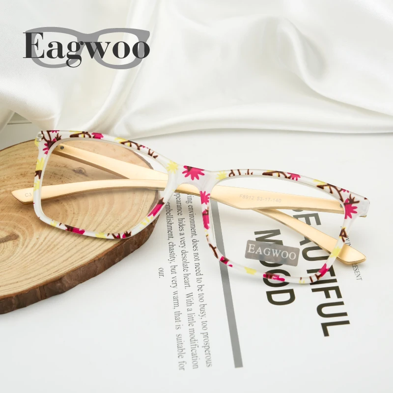 

Женские дизайнерские очки, оправа для очков, оптическая оправа, кошачий глаз, желтые очки с пружинным цветочным принтом, разные цвета