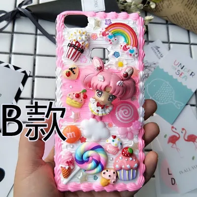 Sailor Moon B 3D чехол ручной работы для samsung S10 plus S9/S8+ кремовый Сейлор Мун чехол для телефона «сделай сам» Galaxy Note 8/9 заказной крем конфетный подарок для девочки - Цвет: Sailor Moon B
