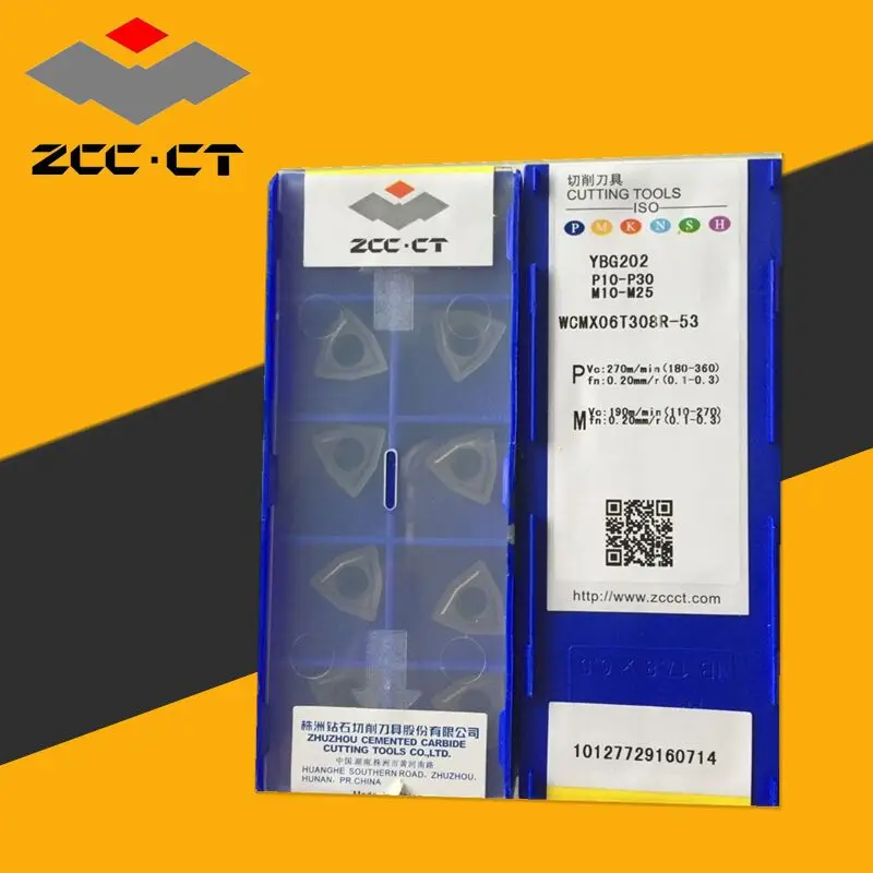 

10pcs WCMX06T308R-53 YBG202 CNC Carbide Inserts Original