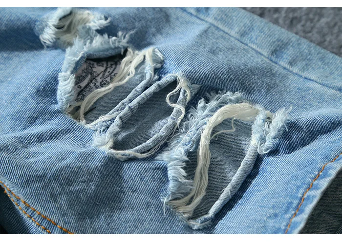 Для мужчин Джинсы для женщин Узкие рваные Print Distressed плиссированные Повседневное