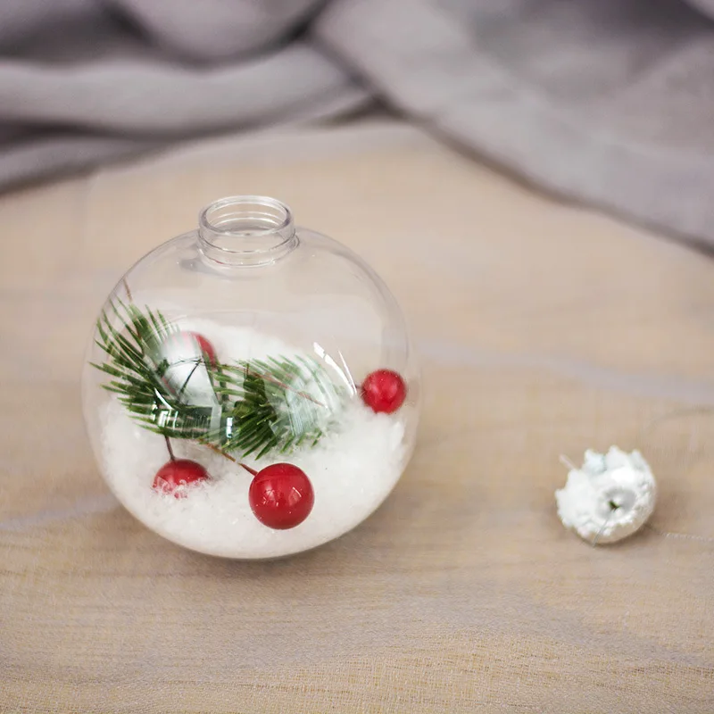 100 шт. оптовая продажа 8 см 10 DIY Paintable Небьющийся Прозрачный Рождественский Бал