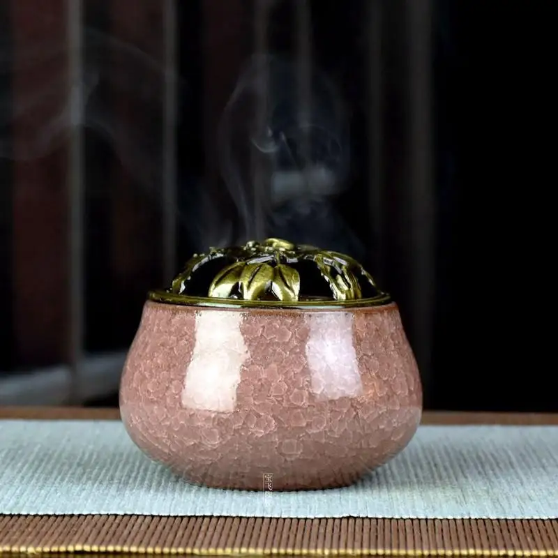 purple Керамические горелки для благовоний портативный фарфоровый курильщик буддизм ладан держатель домашний Чайный домик Йога Студия 10 шт. благовония подарок - Цвет: purple