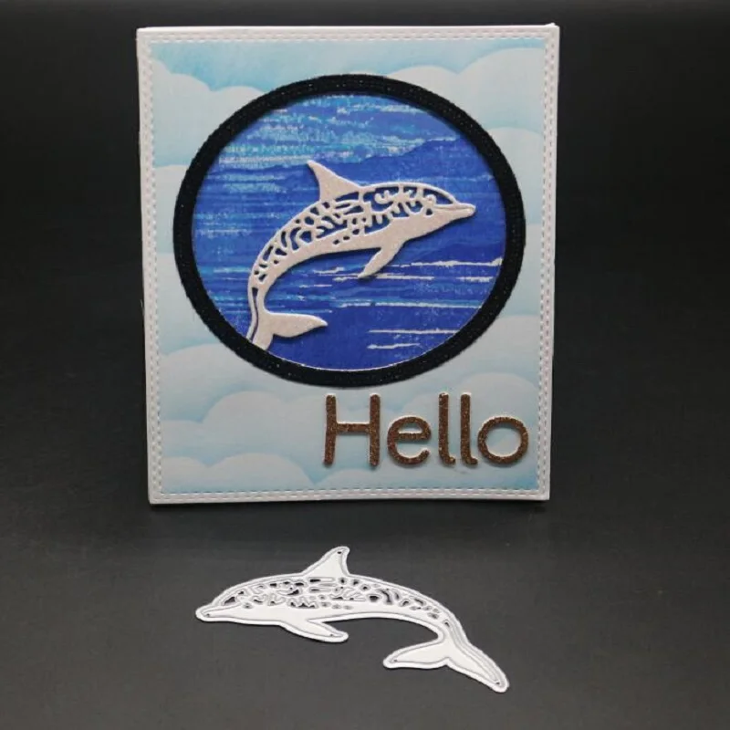 FeLicearts jumping dolphin metal die cut для скрапбукинга Сделай Сам albulm фото декоративные