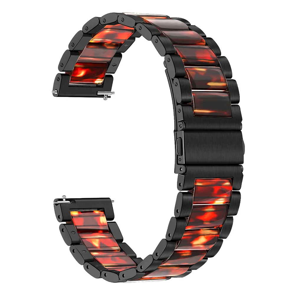 Ремешок из нержавеющей стали и смолы для Garmin Vivoactive 3/Music/Vivomove/HR/Forerunner 645/Ticwatch 2/E быстросъемный ремешок