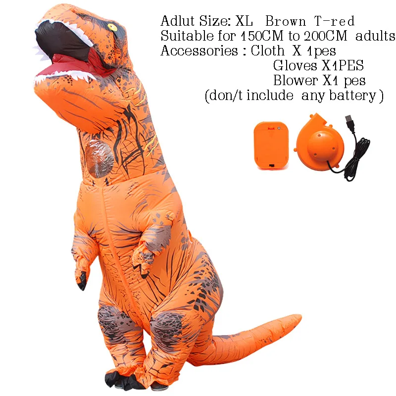 Adult Size T-rex динозавр надувной костюм deguisement Хэллоуин pour animaux Косплей маскарадный костюм динозавр - Цвет: Adult Size
