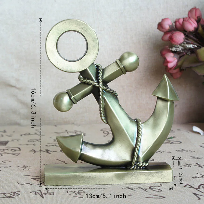 High Quality Home Decorations Metal Craft Alloy Anchor Model Desktop Figurine Ornament Decoration Accessories Modern | Дом и сад
