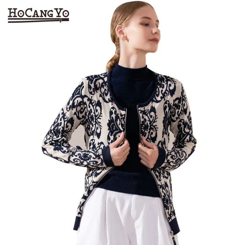 HCYO/модные топы женская одежда короткая куртка-кардиган длинный рукав круглый