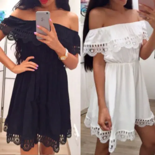 Женское платье с коротким рукавом Кружевное облегающее повседневное мини талией