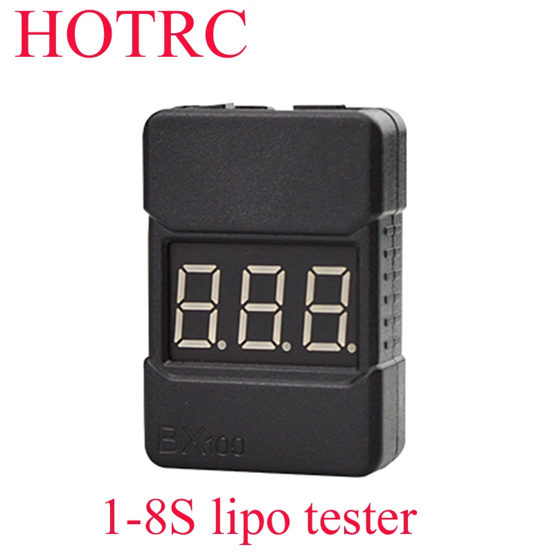 HotRc BX100 1-8S Lipo тестер напряжения батареи/сигнал тревоги низкого