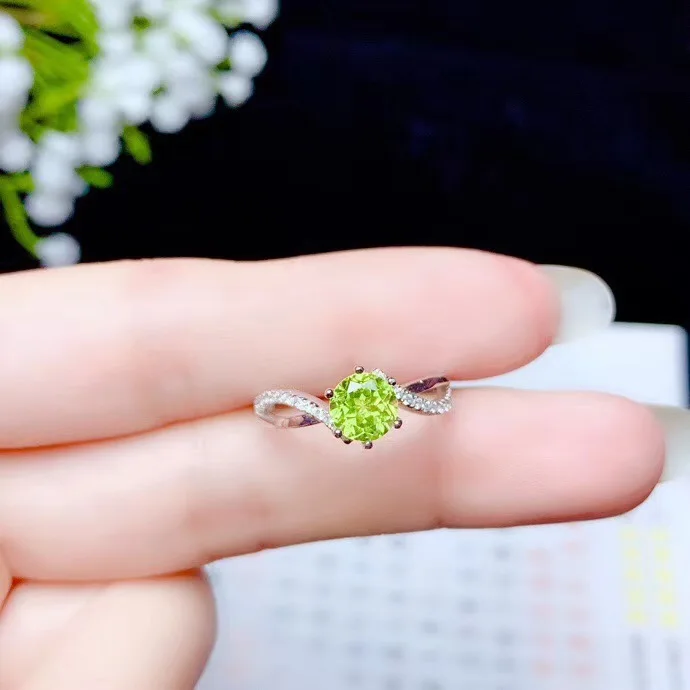 1ct Камень Натуральный оливин кольцо-капля 925 серебро производителя оптовые скидки перидотовый цвет