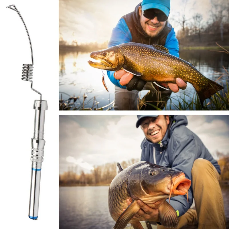 

Stainless Steel Ice Fishing Rod 38cm Winter Fishing Rod With Fishing Reel Mini rod Max 5KG