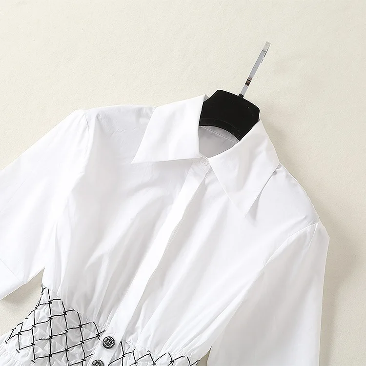 Оригинальный Для женщин 2019 сезон: весна–лето отложным воротником с длинными