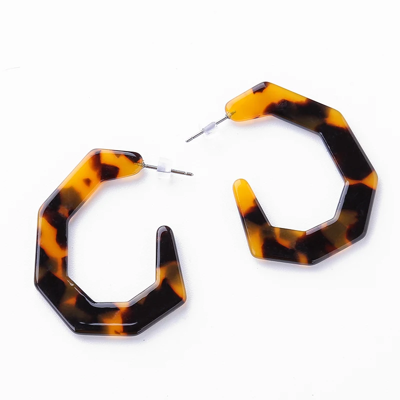 Новые трендовые Черепаховые серьги Brincos для женщин геометрические акриловые