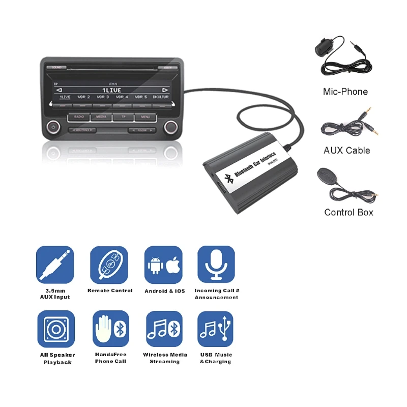 OOTDTY 1 комплект с функциями &quothands free&quot и Bluetooth для автомобиля комплекты MP3 AUX