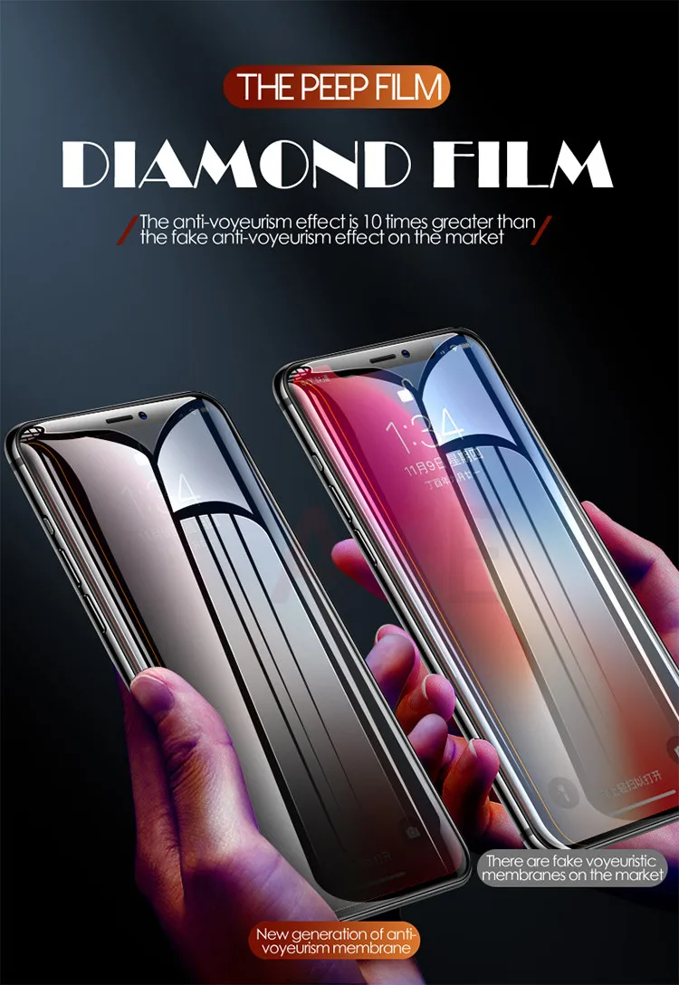 ATE 9H полное закаленное стекло для iPhone X XS MAX XR 6 6S 7 8 Plus антишпионские блики подзорная защита экрана высокое разрешение