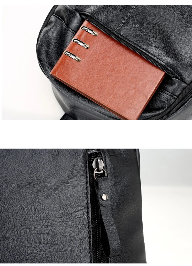 Backpack Women Leather Bag High Quality Zipper solid color Fashion Casual schoolbag for Girls Mini women backpack schoolbag