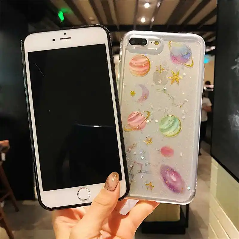 Новый роскошный золотой фольгированный чехол для телефона iPhone X XS MAX XR Moon Stars Planet