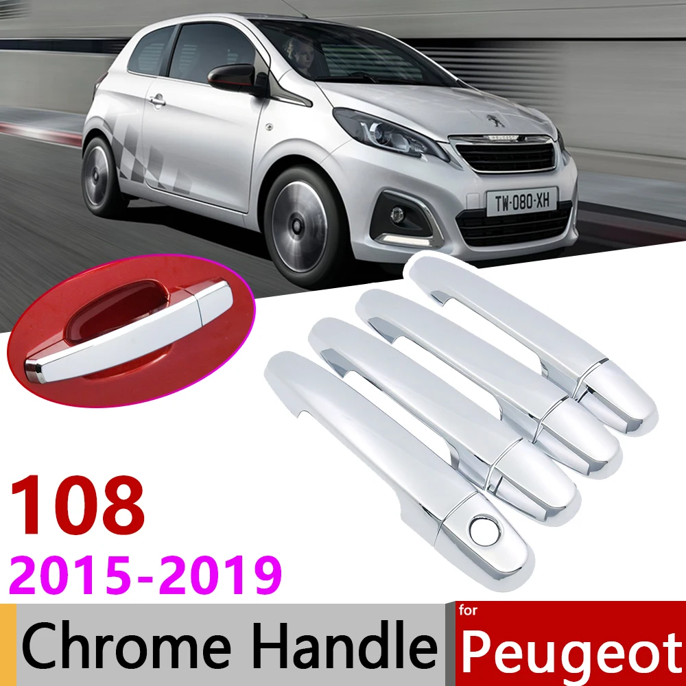 Хромированная накладка на дверную ручку для Peugeot 108 2015 ~ 2019|Наклейки автомобиль| |