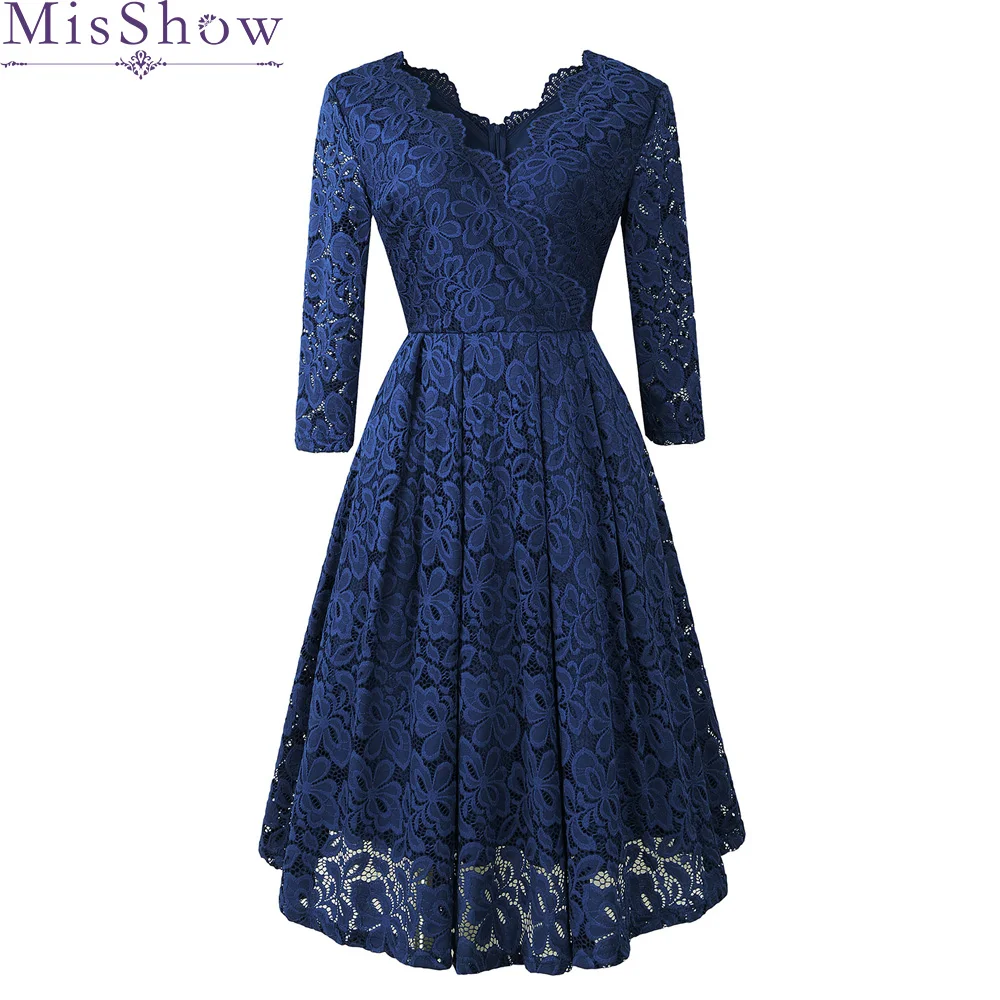 Robe De Soiree/2019 кружевное короткое вечернее платье большие размеры vestido de festa синее