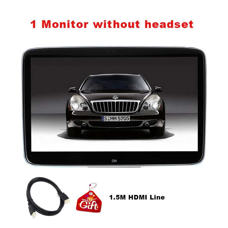 1 monitor only 11,6 дюймов Android 7,1 Автомобильный подголовник монитор Восьмиядерный 1920*1080 HD 1080P 2.5D ультра-тонкий сенсорный экран wifi Bluetooth USB HDMI FM - Цвет: 1 monitor only