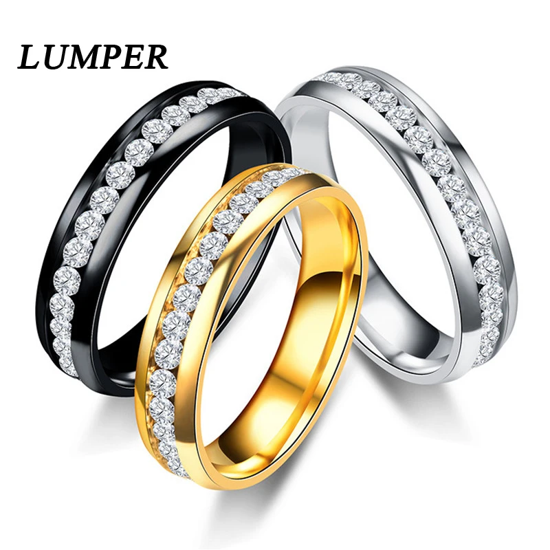 LUNPER 2018 Горячая Мода Золотой Серебряный черный цвет нержавеющая сталь циркон пара