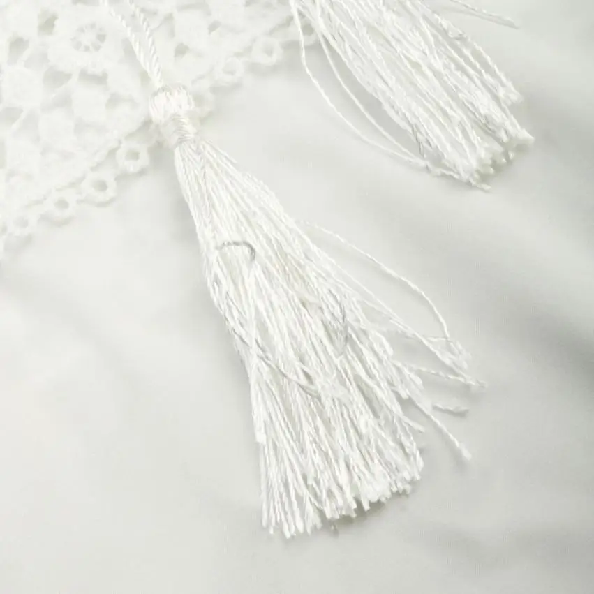 Женское летнее свободное платье с рукавом три четверти белое кружевное