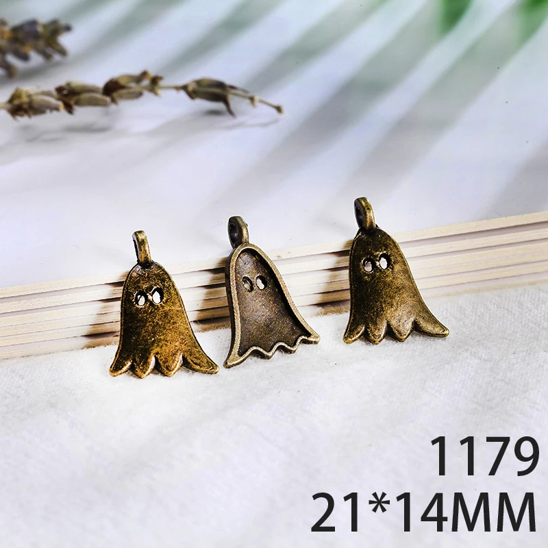 

21*14mm 15pcs Ghost Alloy Pendant For Diy Jewelry Making 2 Colors Antique Silver Antique Bronze No.1179