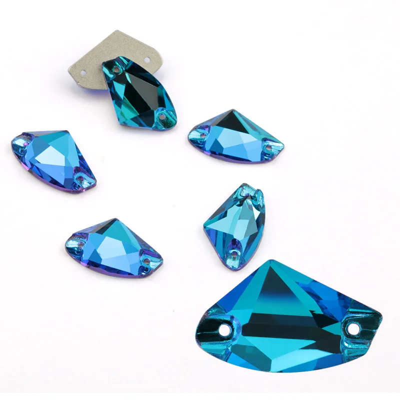 blue flame AAAAA 9*14 мм/12*19 мм/16*27 мм галактические Стразы для шитья хрустальные стразы для одежды DIY Дизайн украшения - Цвет: blue flame