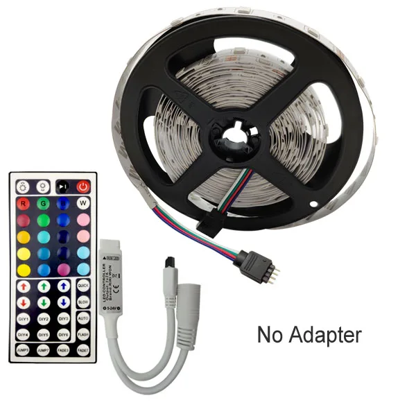 Strip and controller 5 м 10 м 15 м СВЕТОДИОДНАЯ лента SMD RGB 5050 Светодиодная лента светильник RGB Fita гибкая светодиодная лента 12 В постоянного тока e с пультом дистанционного управления и адаптером - Испускаемый цвет: Strip and controller