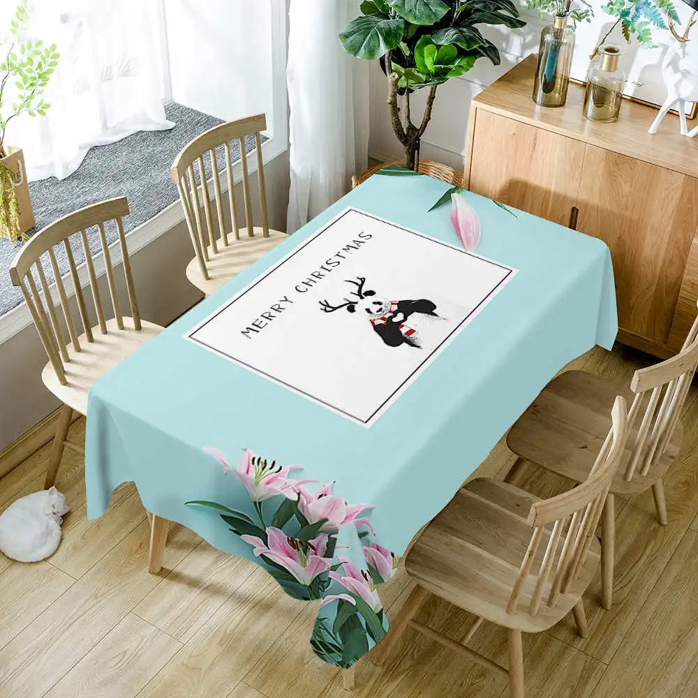 Color 7 140 см* 180 см Европейский стиль полиэстер 3D скатерть мультфильм автомобиль Рождественская елка узор Водонепроницаемая прямоугольная Свадебная скатерть - Цвет: Color 7