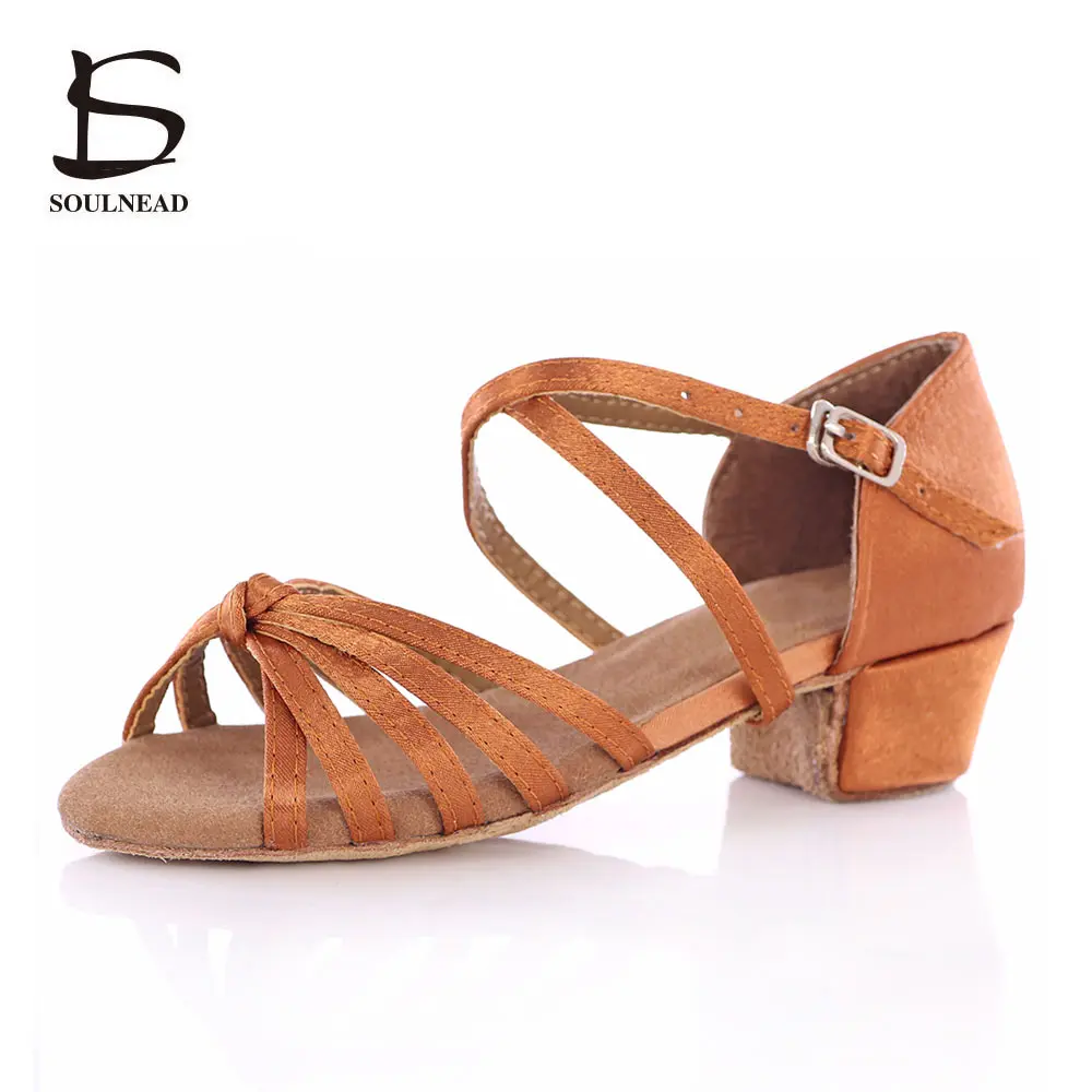 Женские туфли для бальных танцев танго и сальсы с узлом на низком каблуке 3 5