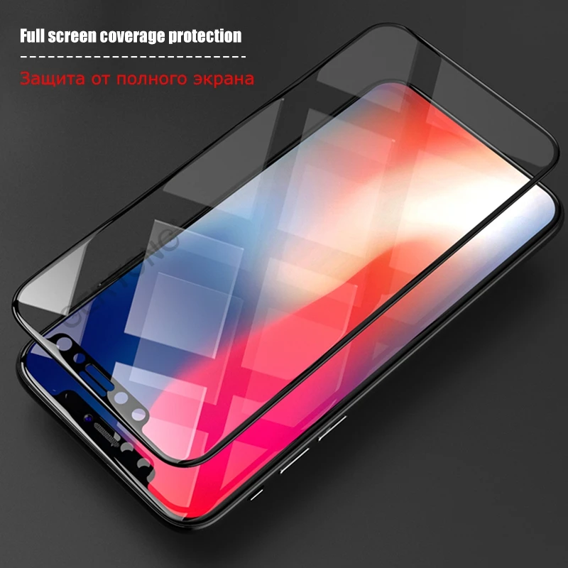 2.5D полное покрытие закаленное стекло для iPhone XS MAX XR 7 8 Plus SE Защитная пленка экрана X