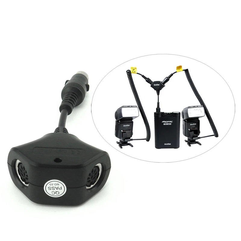 Адаптер коннектор Godox 1 2 кабеля Y для внешней вспышки PB960 PB820 Speedlite AD360 II