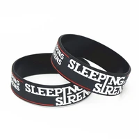 1pc black sleeping with sirens band silicone braceletsbangles wide tendy popular silicone wristband classic band gifts sh197