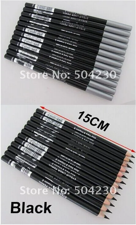 

12PCS/lot Brand Color Brown or Black Eyebrow Eyeliner Pencil Dark Coffee Color Makeup Eye / Lip liner Pencil Wholesale