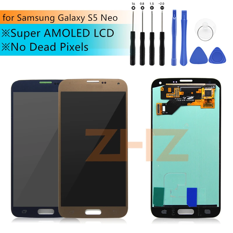 Super AMOLED ЖК-дисплей для samsung Galaxy S5 Neo G903 G903F Дисплей Сенсорный экран Панель Ассамблеи