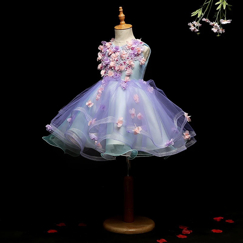Purple Flower Girl Dresses Weddings Ball Gown Pageant Princess Dress Party Clothes for kids 2-13 year | Детская одежда и обувь