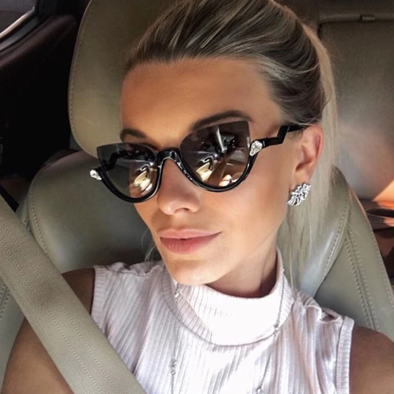Winla солнцезащитные очки полуоправы Модные Роскошные Алмазные Солнцезащитные