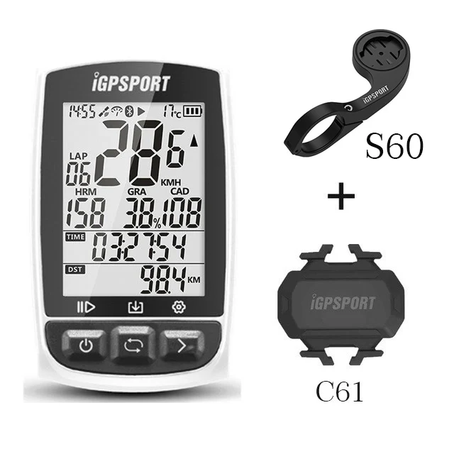 I gps порт IGS50E ANT+ велосипедный компьютер Спидометр Секундомер IPX7 водонепроницаемый ANT Bluetooth 4,0 gps Аксессуары для велокомпьютера - Цвет: White c61 group