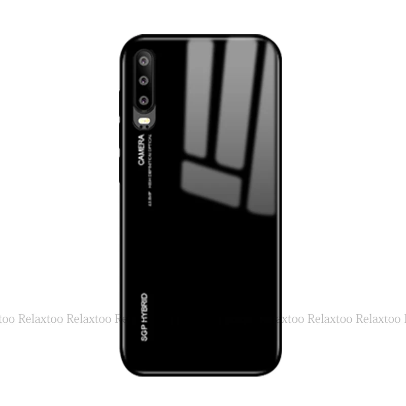 black Градиентный чехол для huawei p30 pro p20 lite mate 20 X p10 honor 20 10 light 9 8x nova 3 3i 3e 4 p smart plus y9 стеклянная крышка - Цвет: black