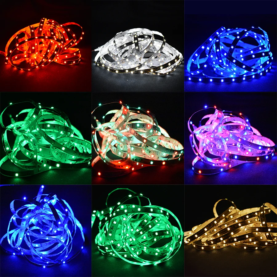 Светодиодный 12 В 5 м 3528 RGB Светодиодная лента Водонепроницаемый 60 Светодиодный s/m гибкий Декор для гостиной домашняя Диодная лента светодиодный светильник el wire внутренний светильник