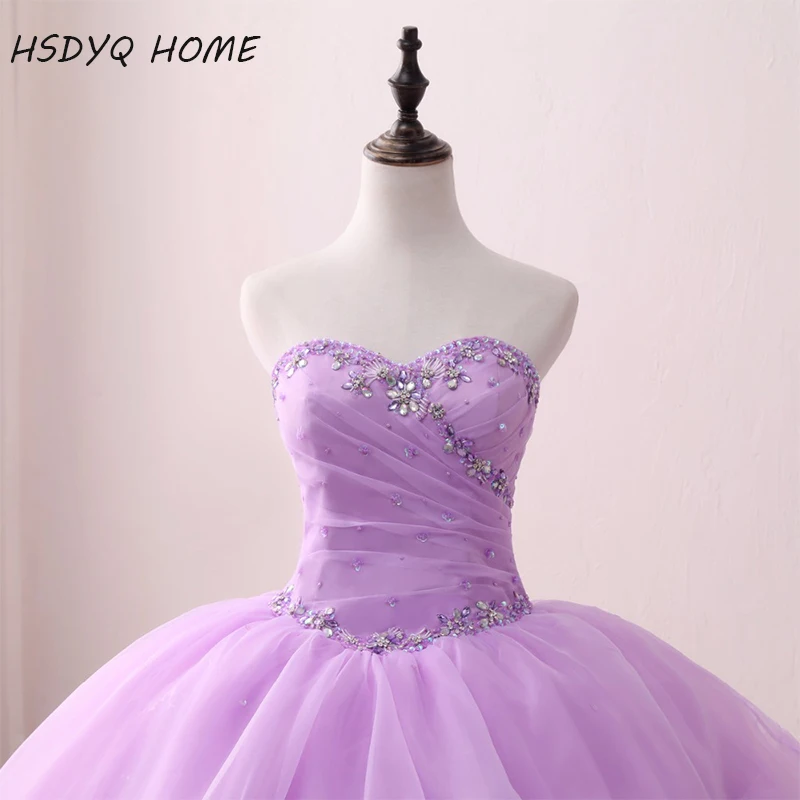 Светильник фиолетовые платья для Quinceanera дешевые женские 15 лет потрясающие на