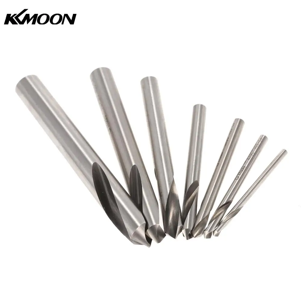 

7pcs Drill M42 HSS High Speed Steel Cobalt Spotting Drill Bits Set Round Shank 90 Degree Drilling kits Chamfering Tool