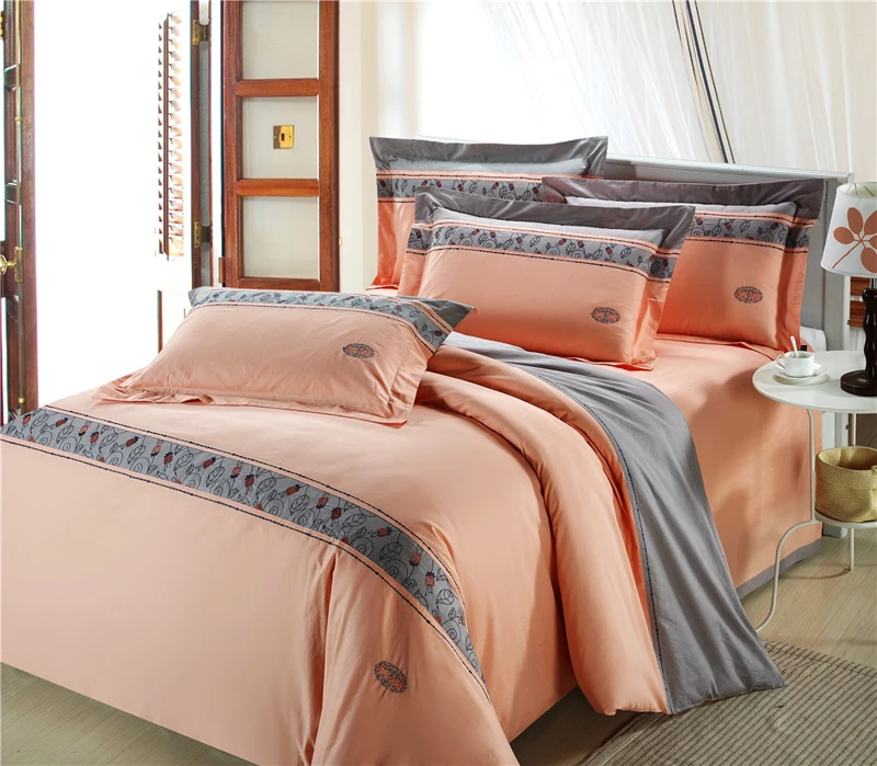 Благородный Европейский набор постельного белья 4 ед. 100% хлопок одеяло простыней