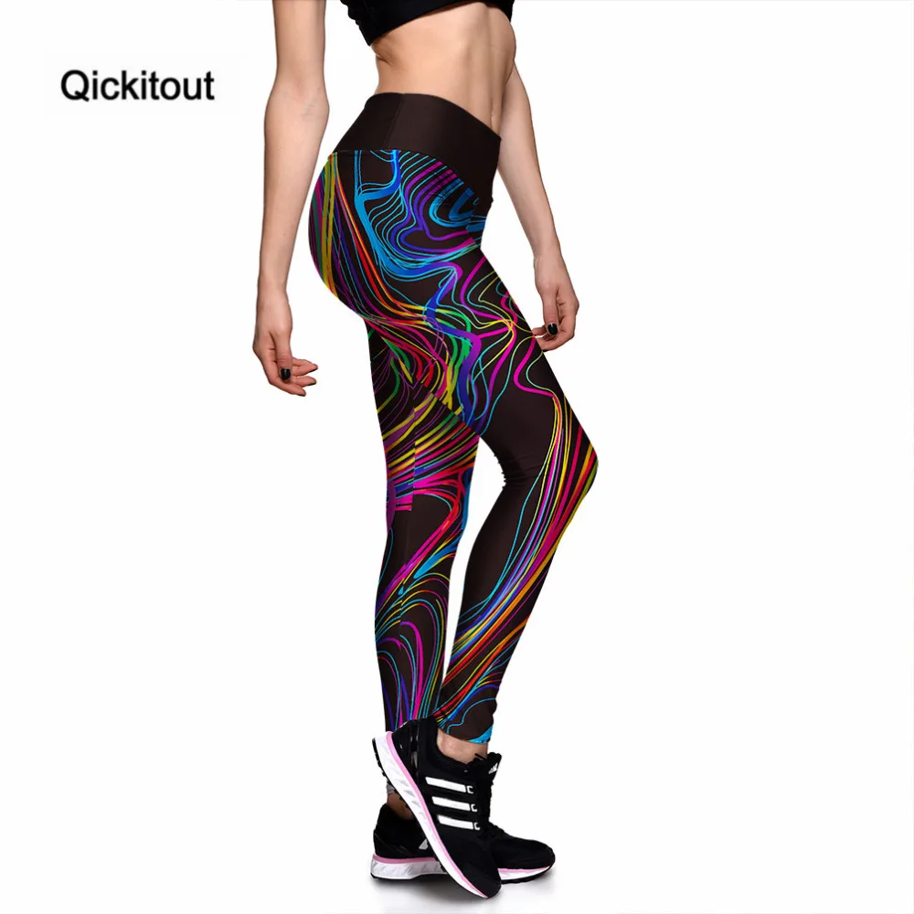 Qickitout леггинсы, новинка, хит, женские замечательные цветные штаны с 3D принтом, женские штаны с высокой талией, брюки, фитнес S-XXXXL